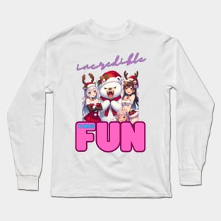 Kawaii, Anime Girl, Incredible X-Mas Fun | Catsie Cat Long Sleeve T-Shirt